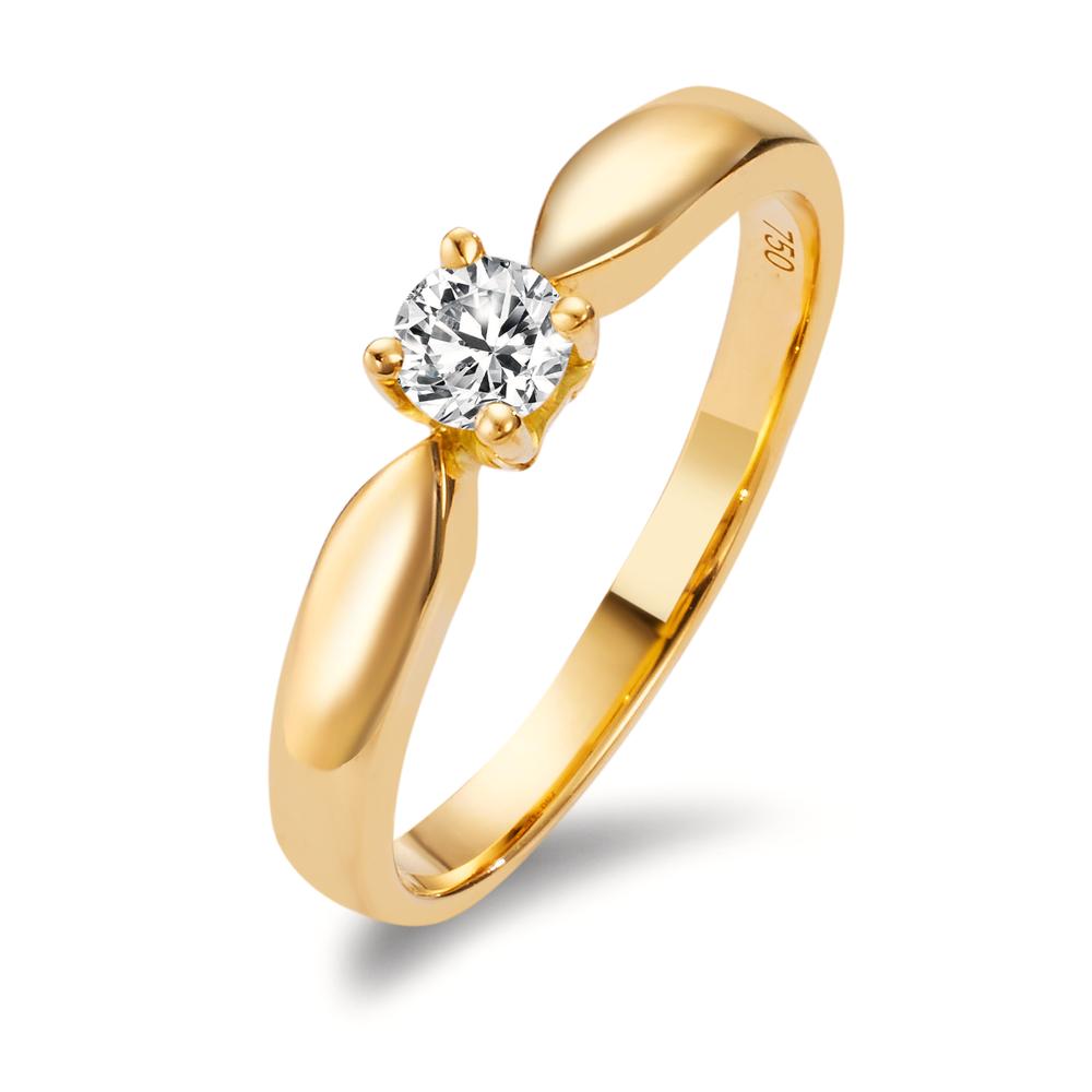 Anillo solitario 750/oro amarillo de 18 quilates Diamante 0.20 ct, w-si