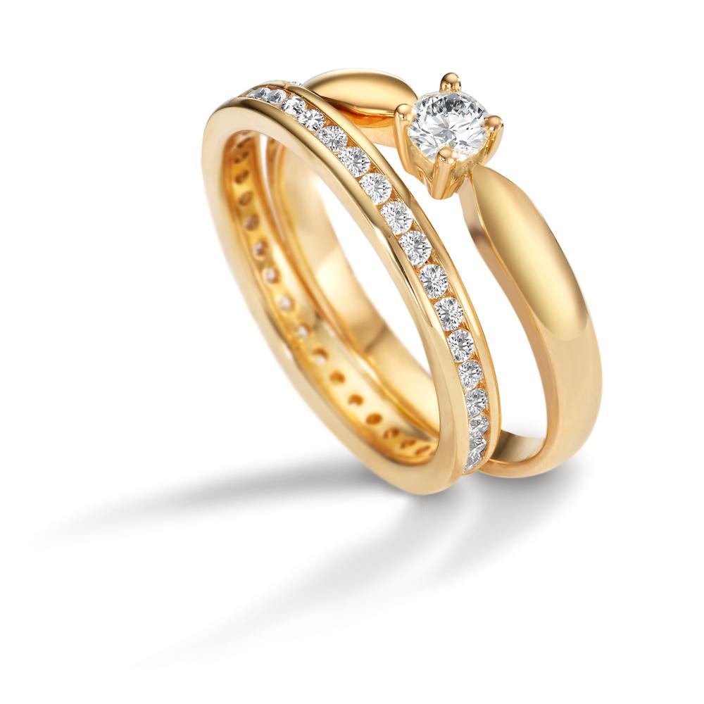 Anillo solitario 750/oro amarillo de 18 quilates Diamante 0.20 ct, w-si