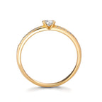 Solitaire ring 18k Yellow Gold Diamond 0.20 ct, 17 Stones, w-si