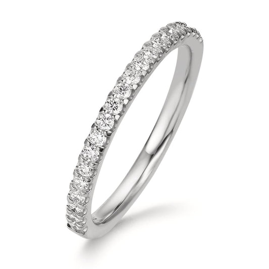 Memory Ring 750/18 K Weissgold Diamant 0.25 ct, 21 Steine, w-si