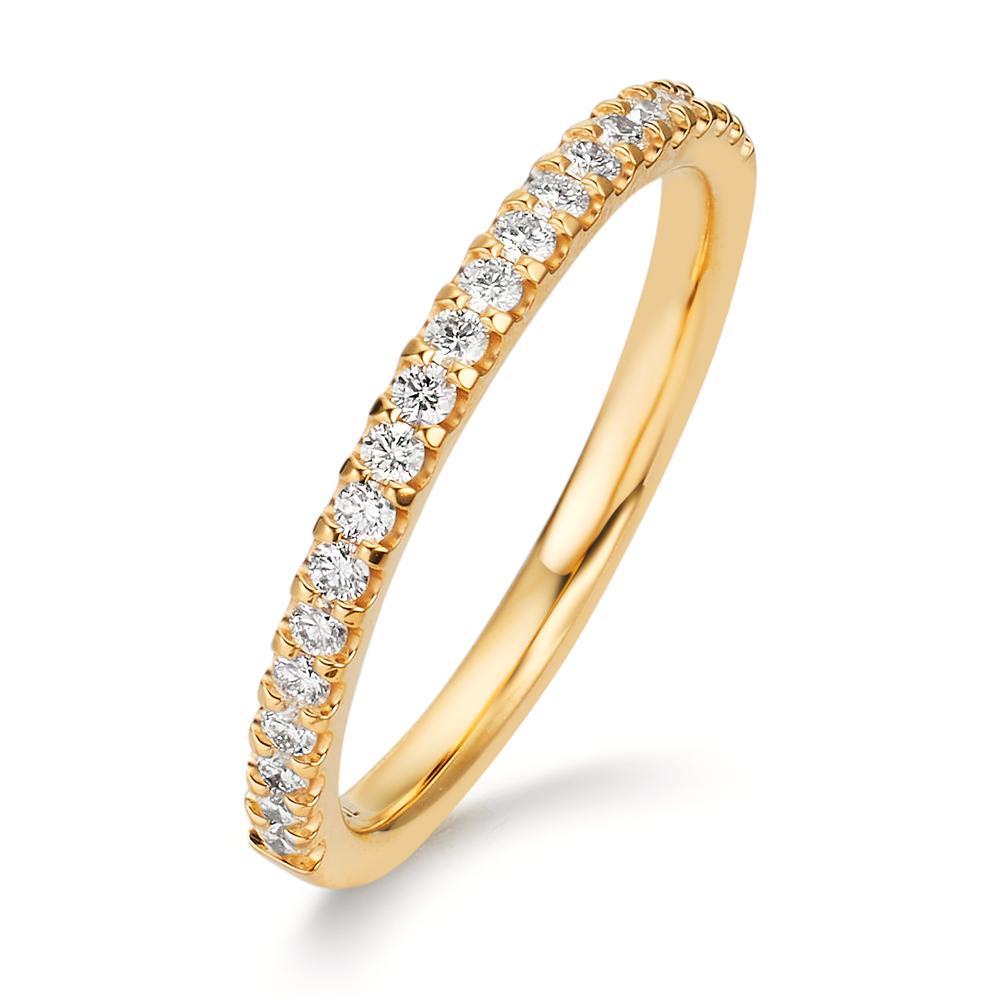 Memory Ring 750/18 K Gelbgold Diamanten 0.25 ct, w-si