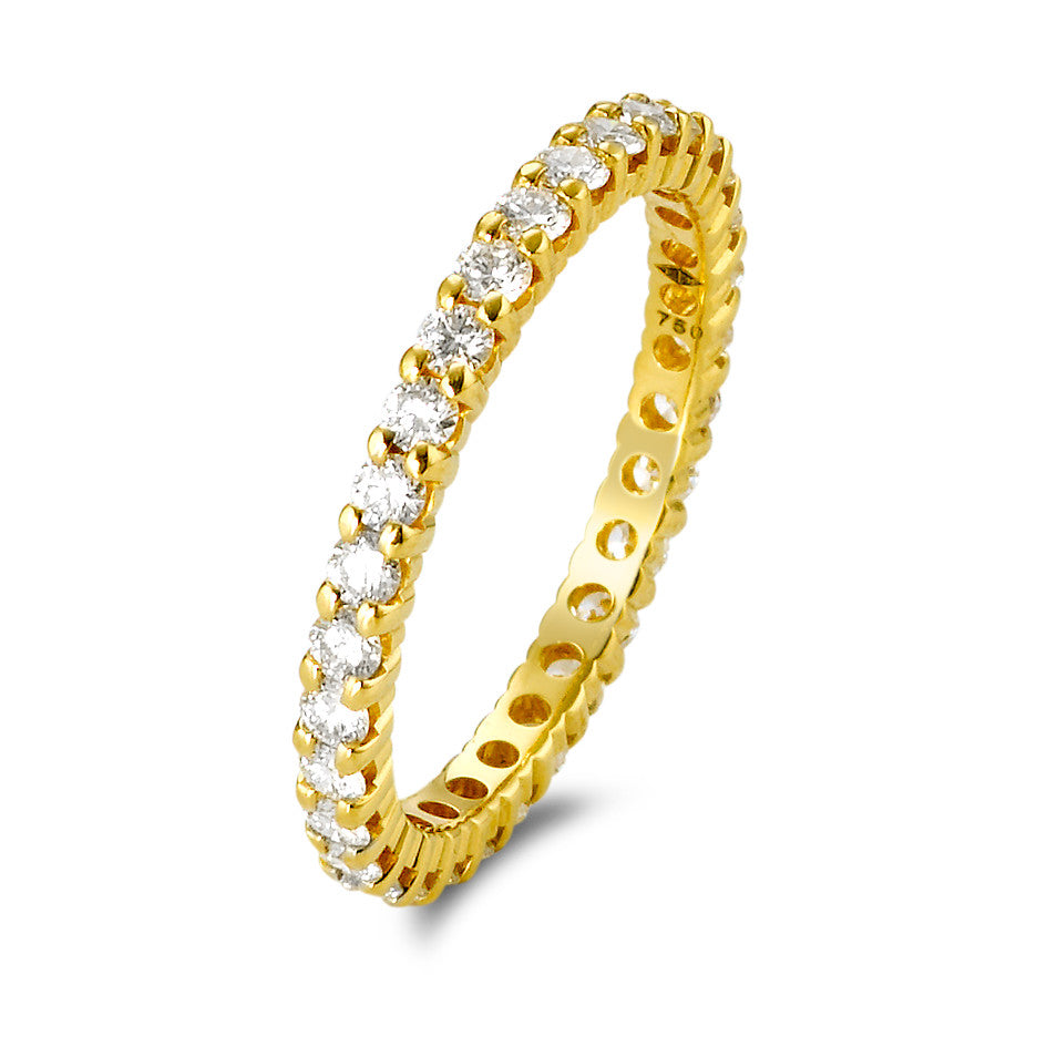 Memory Ring 750/18 K Gelbgold Diamanten 0.75 ct, w-si