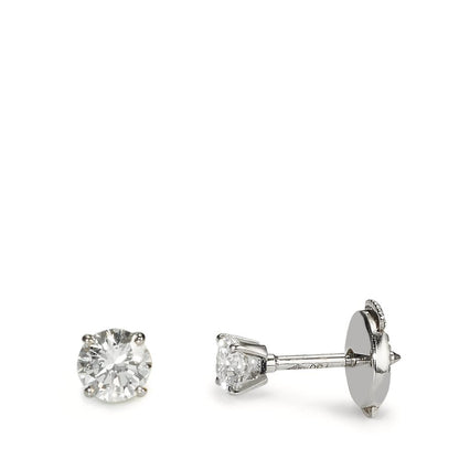 Orecchini a bottone Oro bianco 750/18 carati Diamante 0.40 ct, 2 pietra, w-si