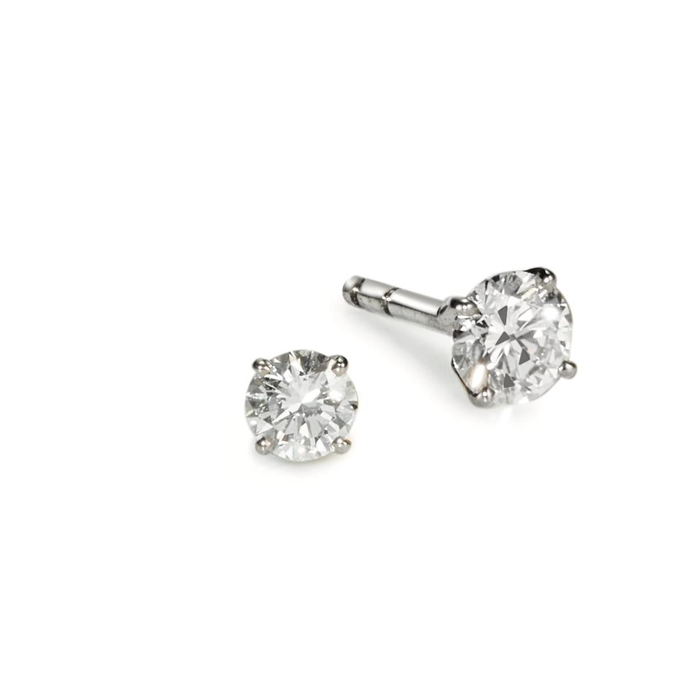 Pendientes 750/oro blanco de 18 quilates Diamante 0.40 ct, 2 piedras, w-si