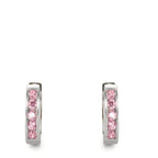 Hopfällbara örhängen Silver Zirkoniumoxid rosa rodiumpläterad