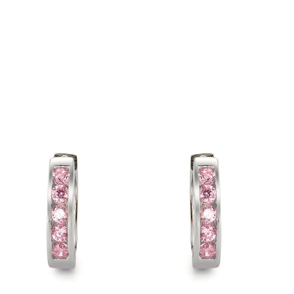 Aro con bisagra Plata Circonita rosa Rodio plateado