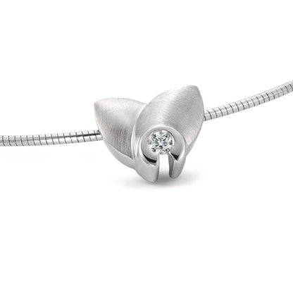 Anhänger 750/18 K Weissgold Diamant 0.12 ct, w-si