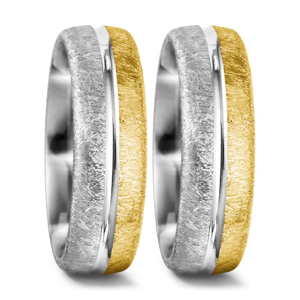 Partnerring 750/18 K gult guld, 750/18 K vitguld