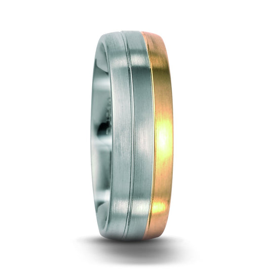 Ring Palladium 500 , 18k Yellow Gold, 18k White Gold