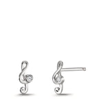 Pendientes Plata Circonita Rodio plateado clave