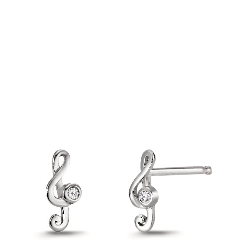 Pendientes Plata Circonita Rodio plateado clave