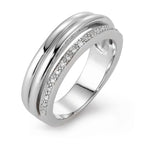 Finger ring 750/18 K vitguld diamant 0.08 ct, 19 stenar, w-si