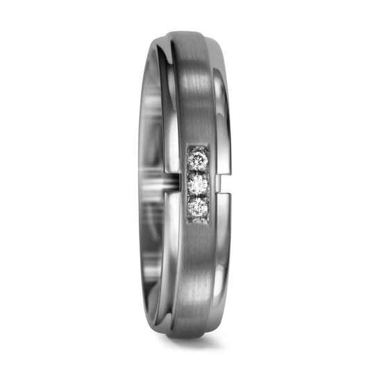 Partnerring 950 palladium diamant 0.03 ct, 3 stenar, tw-si
