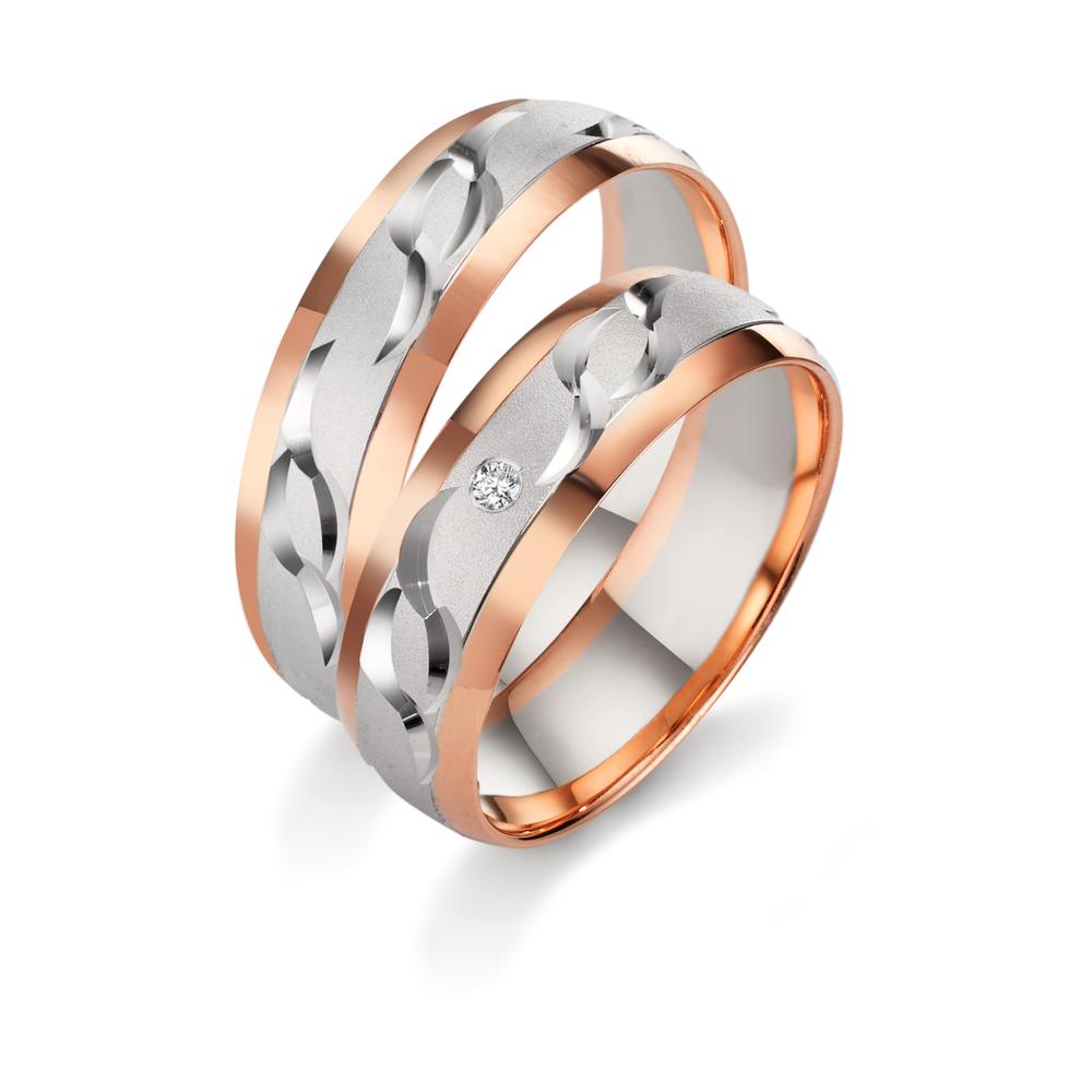 Partnerring 750/18 K vitguld, 750/18 K rött guld