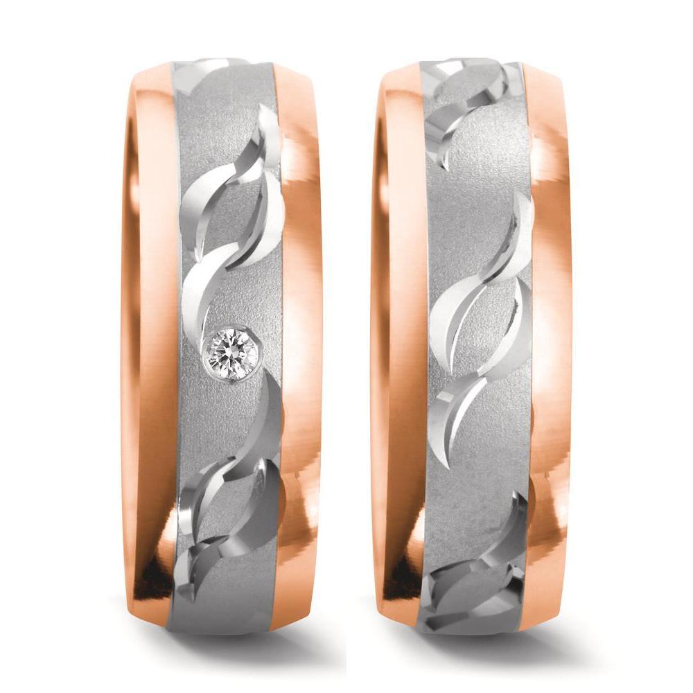 Partnerring 750/18 K vitguld, 750/18 K rött guld