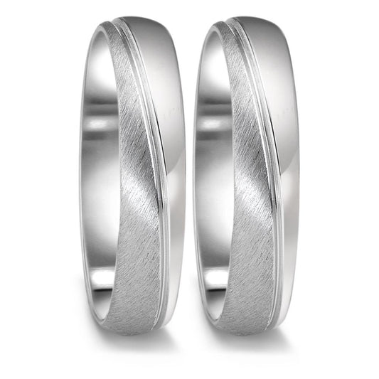 Anillo de pareja 750/oro blanco de 18 quilates