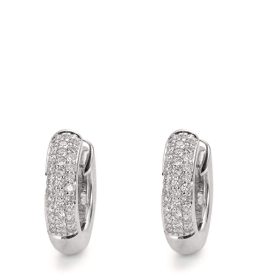 Aro con bisagra 750/oro blanco de 18 quilates Diamante 0.30 ct, 60 piedras, w-si