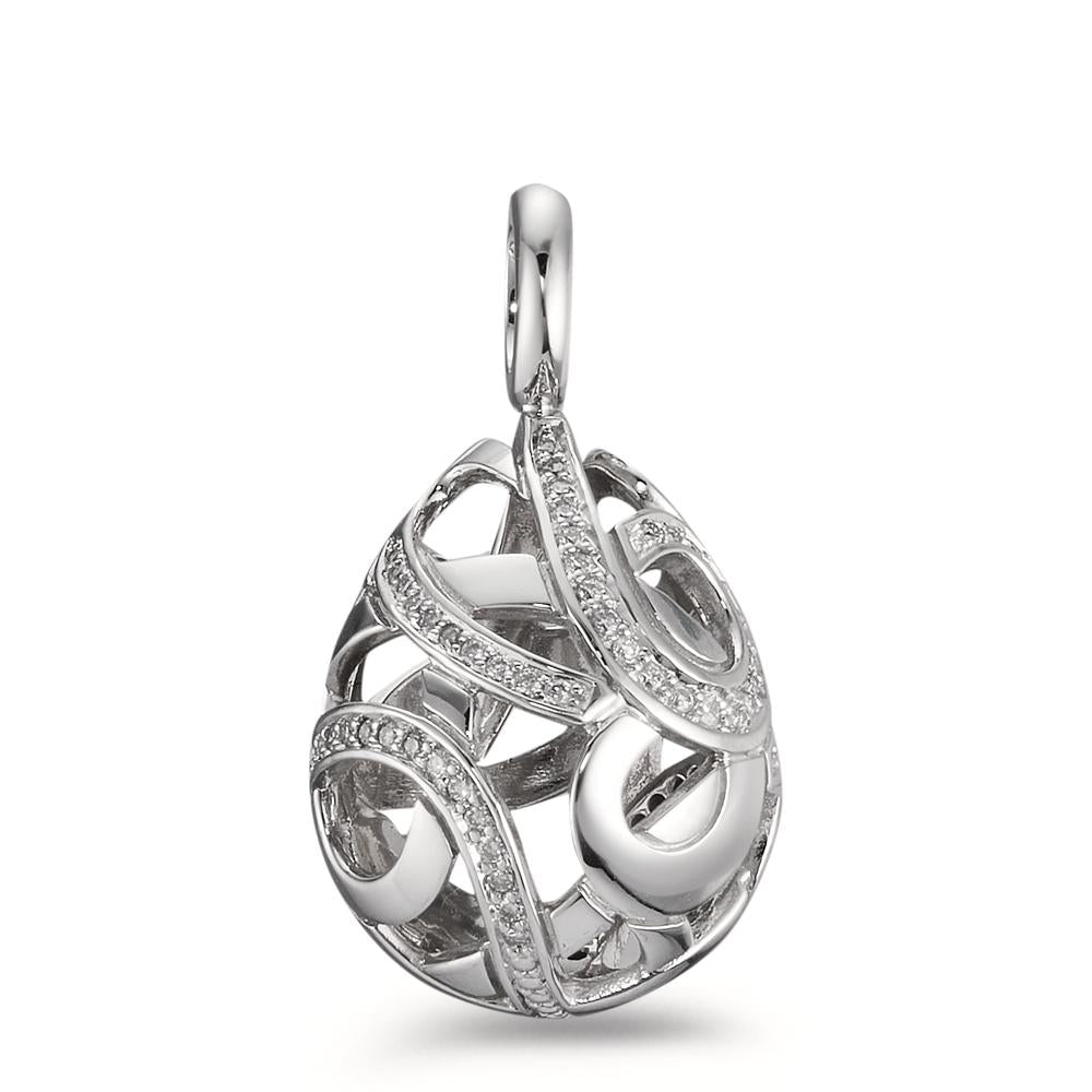 Pendant 18k White Gold Diamond 0.30 ct, 62 Stones, w-si