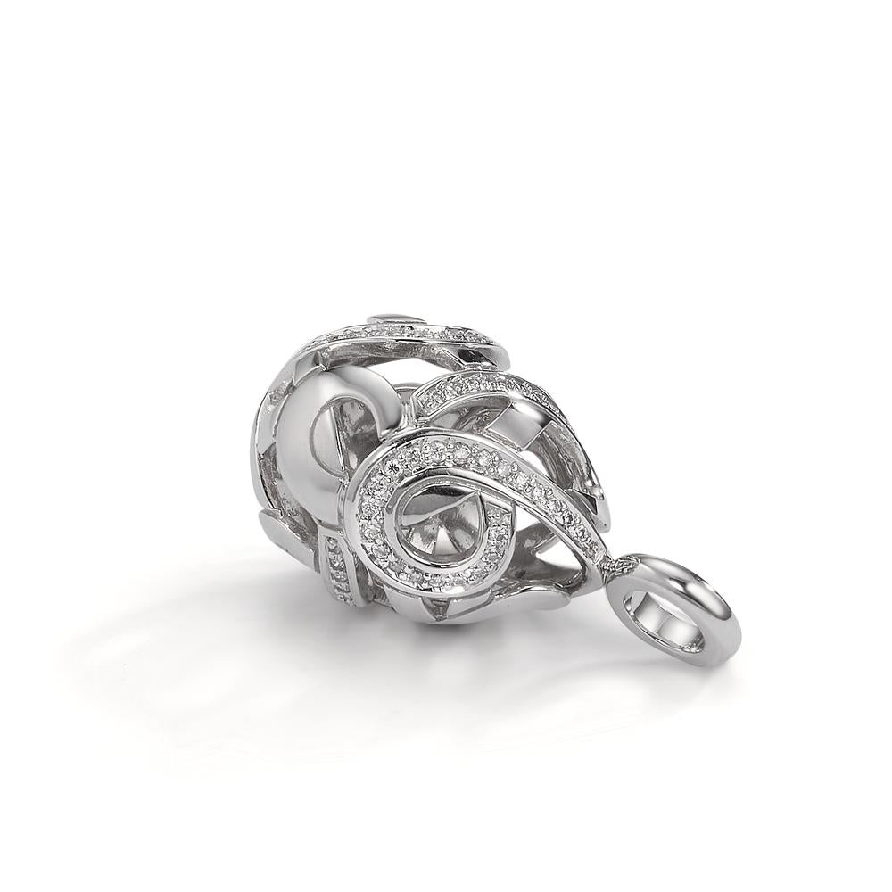 Anhänger 750/18 K Weissgold Diamant 0.30 ct, 62 Steine, w-si