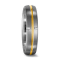 Bague Palladium 950, Or jaune 18K Diamant 0.02 ct, 4 Pierres, tw-vsi