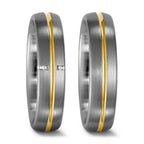 Ring Palladium 950, 18k Yellow Gold