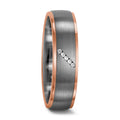Finger ring 950 palladium, 750/18 K rött guld diamant 0.025 ct, 5 stenar, tw-vsi
