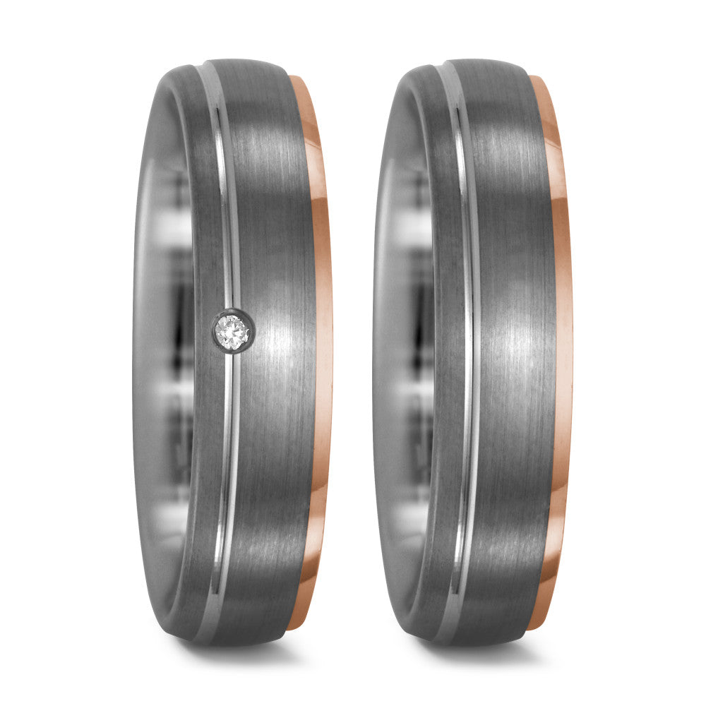 Anello 950 Palladio, Oro rosso 750/18 carati