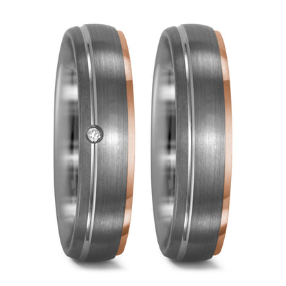 Ring Palladium 950, 18k Red Gold