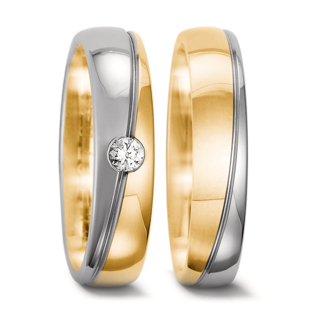 Wedding Ring 18k Yellow Gold, 18k White Gold