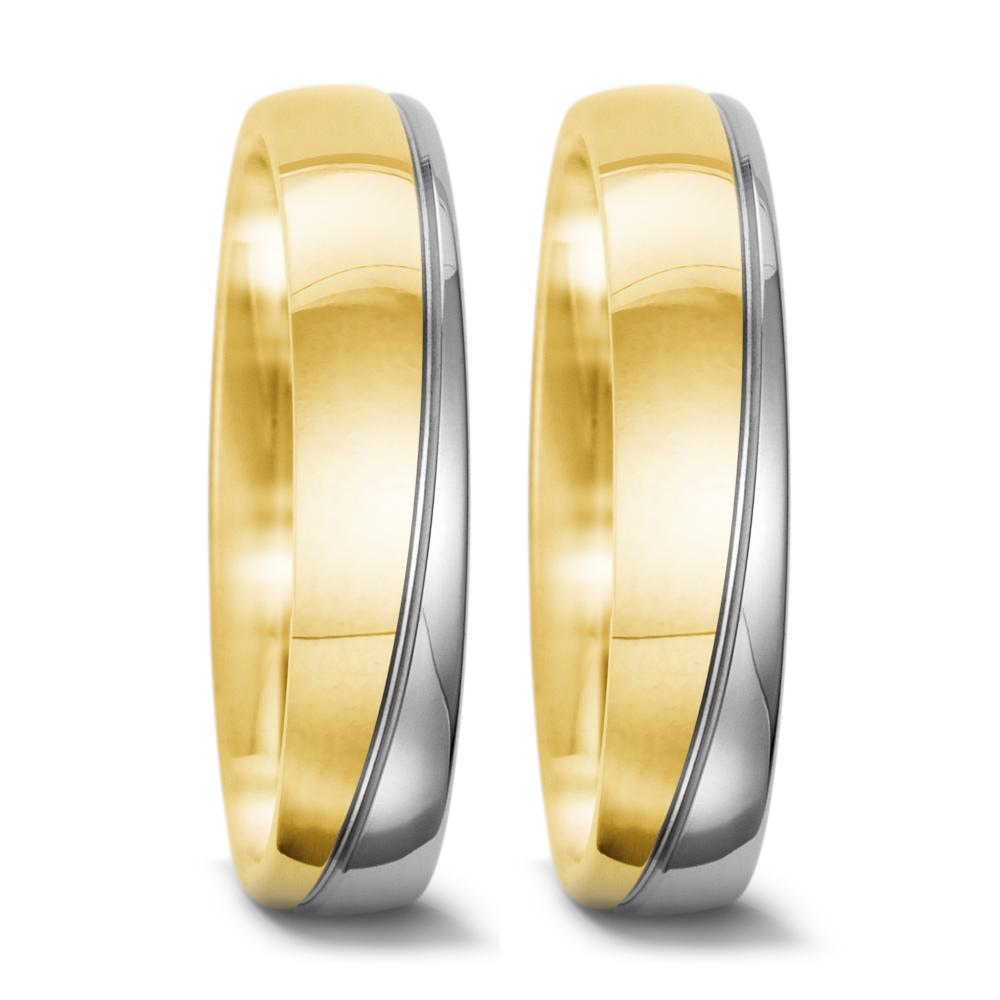 Wedding Ring 18k Yellow Gold, 18k White Gold