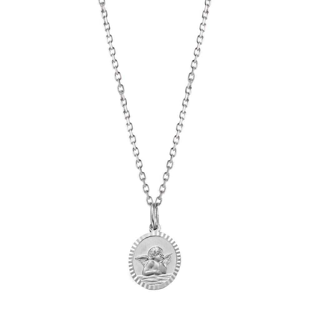 Halskette mit Anhänger Silber rhodiniert Schutzengel 36-38 cm verstellbar