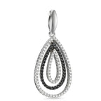 Pendant 18k White Gold Diamond Black, 0.52 ct, 104 Stones, brilliant, tw-vsi