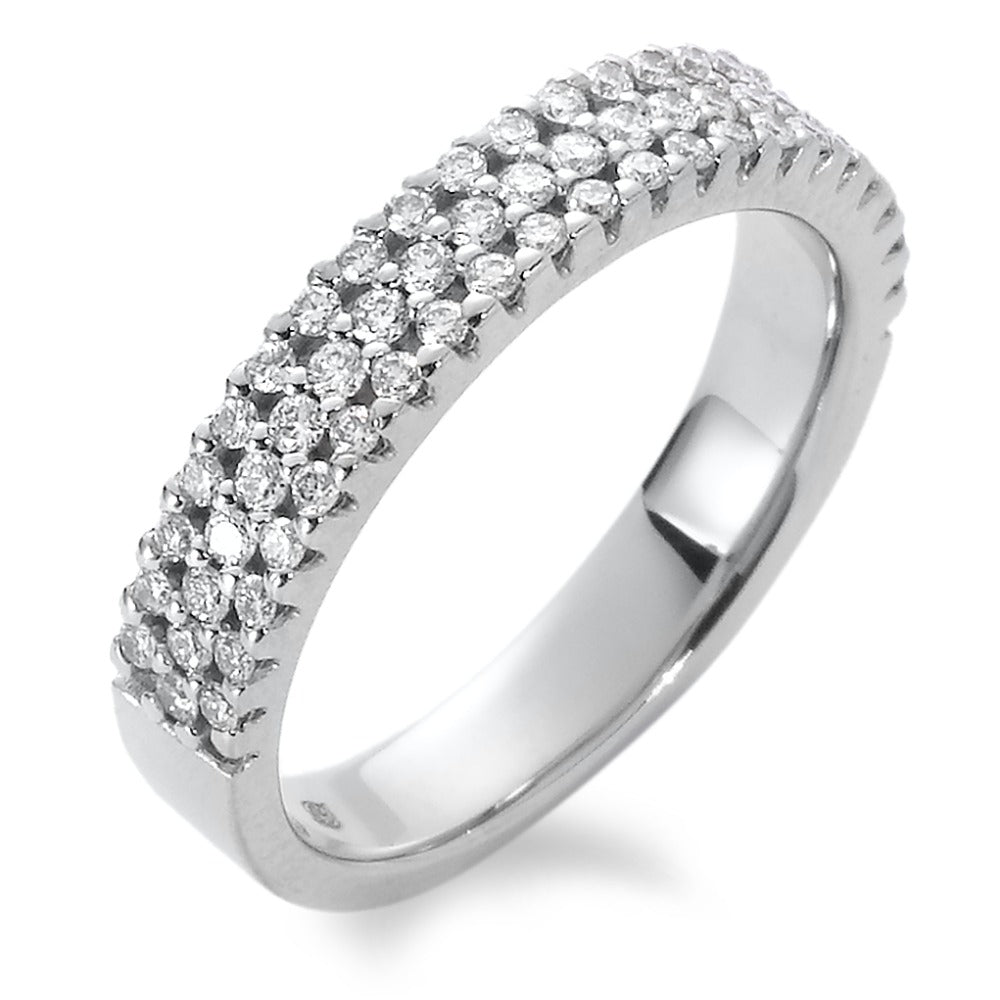 Finger ring 750/18 K vitguld diamant vit, 0.45 ct, 64 stenar, [Brillant], tw-vsi