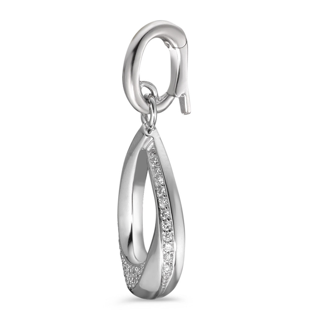 Anhänger 750/18 K Weissgold Diamant weiss, 0.19 ct, 38 Steine, Brillantschliff, w-si