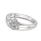 Solitaire ring 18k White Gold Diamond White, 0.50 ct, 7 Stones, brilliant, w-si