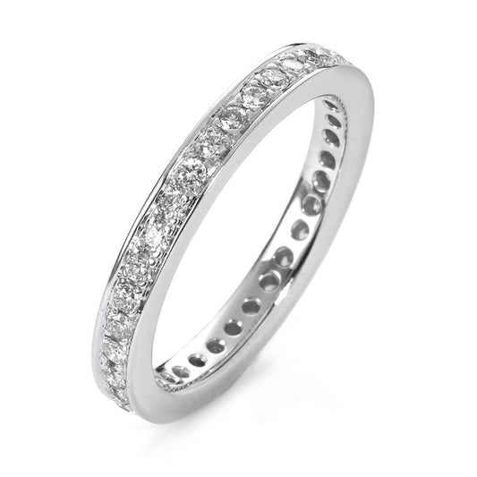 Memory ring 18k White Gold Diamond White, 0.50 ct, 35 Stones, brilliant, w-si