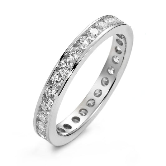 Memory ring 18k White Gold Diamond White, 1 ct, 28 Stones, brilliant, w-si