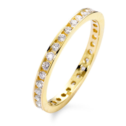 Memory ring 18k Yellow Gold Diamond White, 0.50 ct, 42 Stones, brilliant, w-si