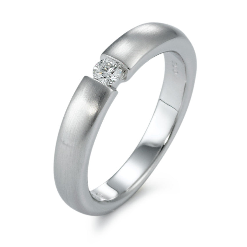Solitärring 750/18 K vitguld diamant vit, 0.10 ct, [Brillant], w-si