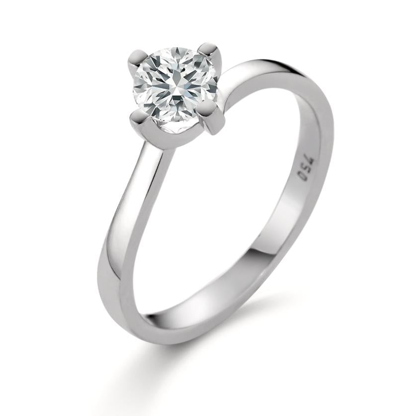 Solitärring 750/18 K vitguld diamant vit, 0.25 ct, [Brillant], w-si