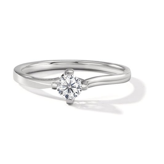 Solitaire ring 18k White Gold Diamond White, 0.25 ct, brilliant, w-si