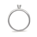 Bague solitaire Or blanc 18K Diamant blanc, 0.20 ct, brillant, w-si Ø3 mm