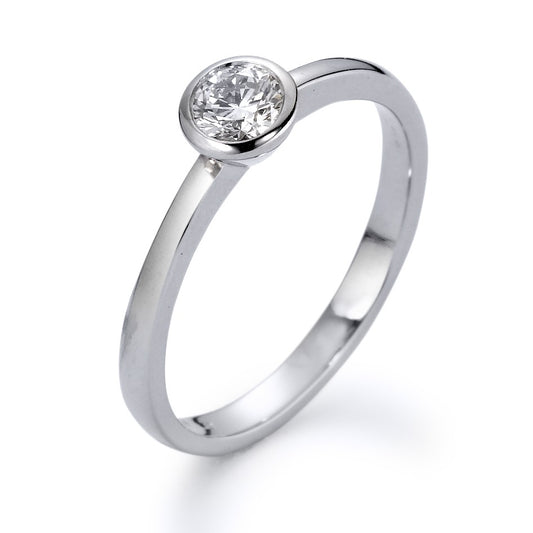 Solitaire ring 18k White Gold Diamond White, 0.25 ct, brilliant, w-si