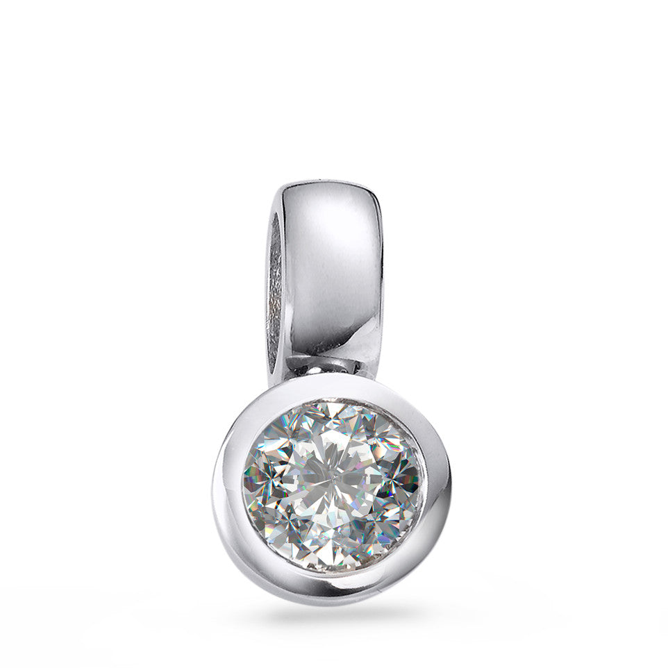 Anhänger 750/18 K Weissgold Diamant weiss, 0.25 ct, Brillantschliff, w-si