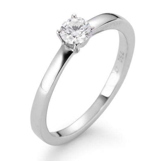 Solitaire ring 18k White Gold Diamond White, 0.25 ct, brilliant, w-si