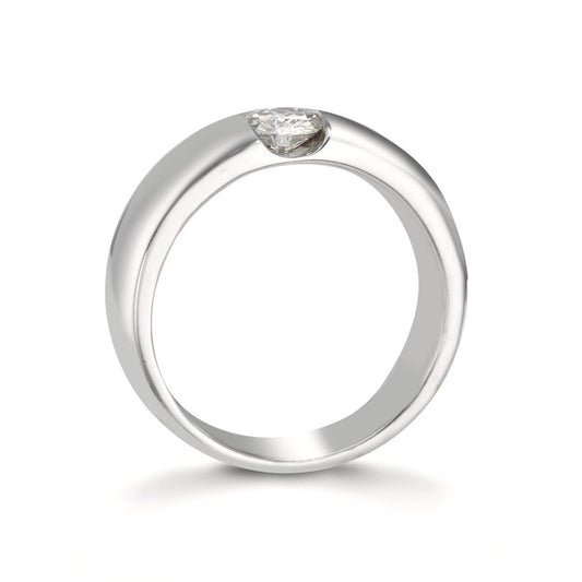 Bague solitaire Or blanc 9K Moissanite