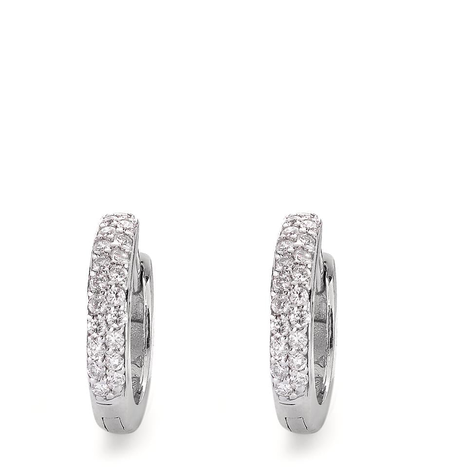 Aro con bisagra 750/oro blanco de 18 quilates Diamante 0.24 ct, 38 piedras, si