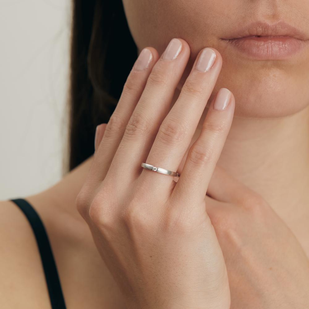 Solitärring 750/18 K vitguld diamant 0.03 ct, w-si