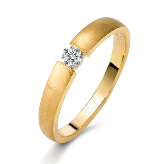 Solitaire ring 18k Yellow Gold Diamond 0.10 ct, w-si
