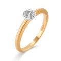 Solitärring 750/18 K gult guld, 750/18 K vitguld diamant 0.15 ct, w-si